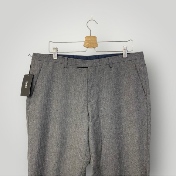 NWT BOSS Hugo Boss Wool Trousers Sz 36R - Picture 2 of 12